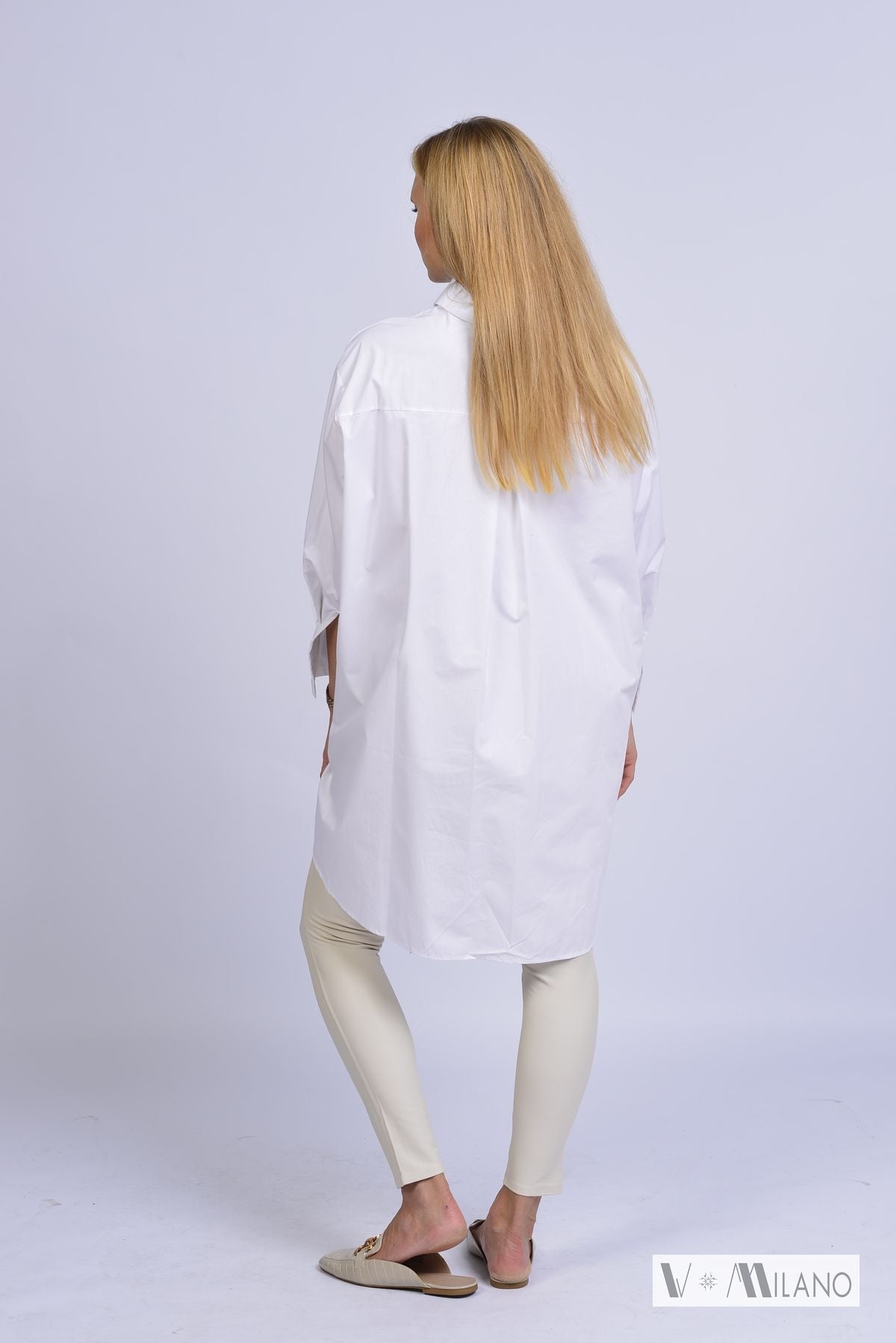 Bluse Vcarleen – Lange Baumwollbluse | Made in Italy