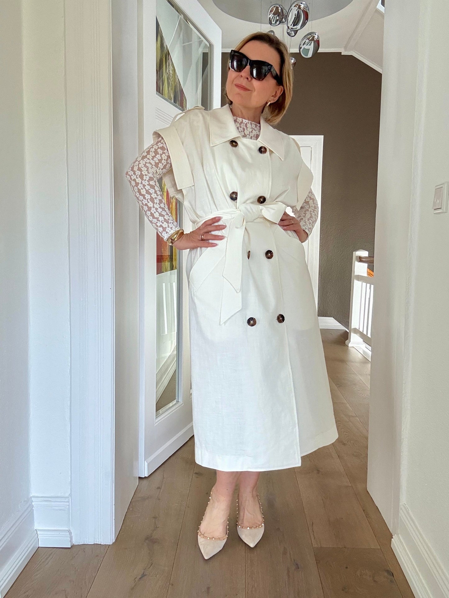 Kleid Vangy – Elegantes Leinen-Baumwoll-Kleid mit Gürtel