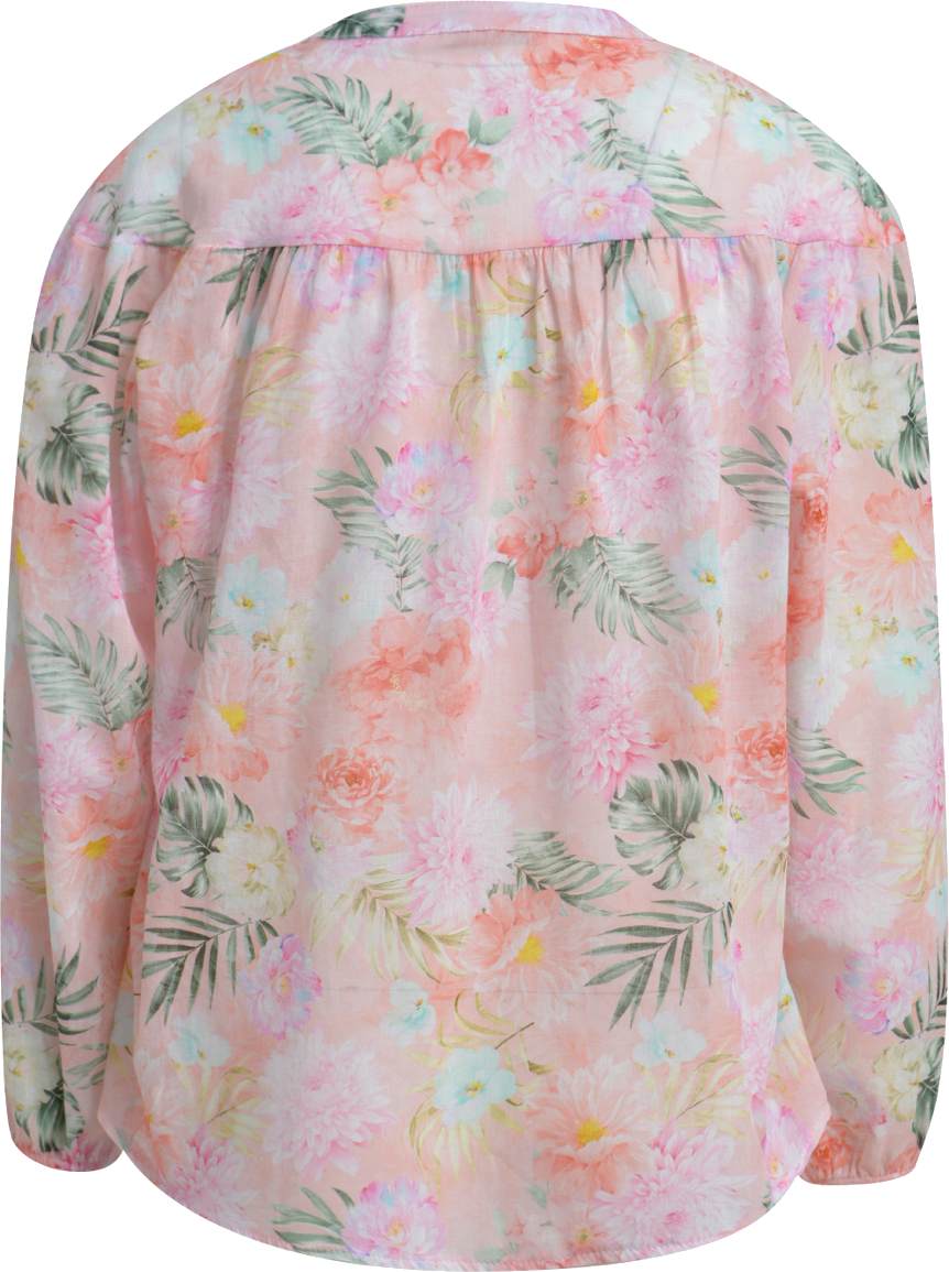 Heartkiss Bluse mit floralem Print in Rosé – Feminine Sommerbluse mit tropischem Blumenmuster