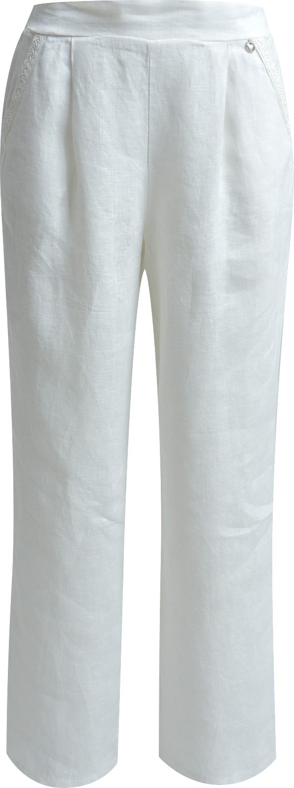 Heartkiss Leinenhose in Weiß – Elegante Damen Sommerhose mit weitem Bein