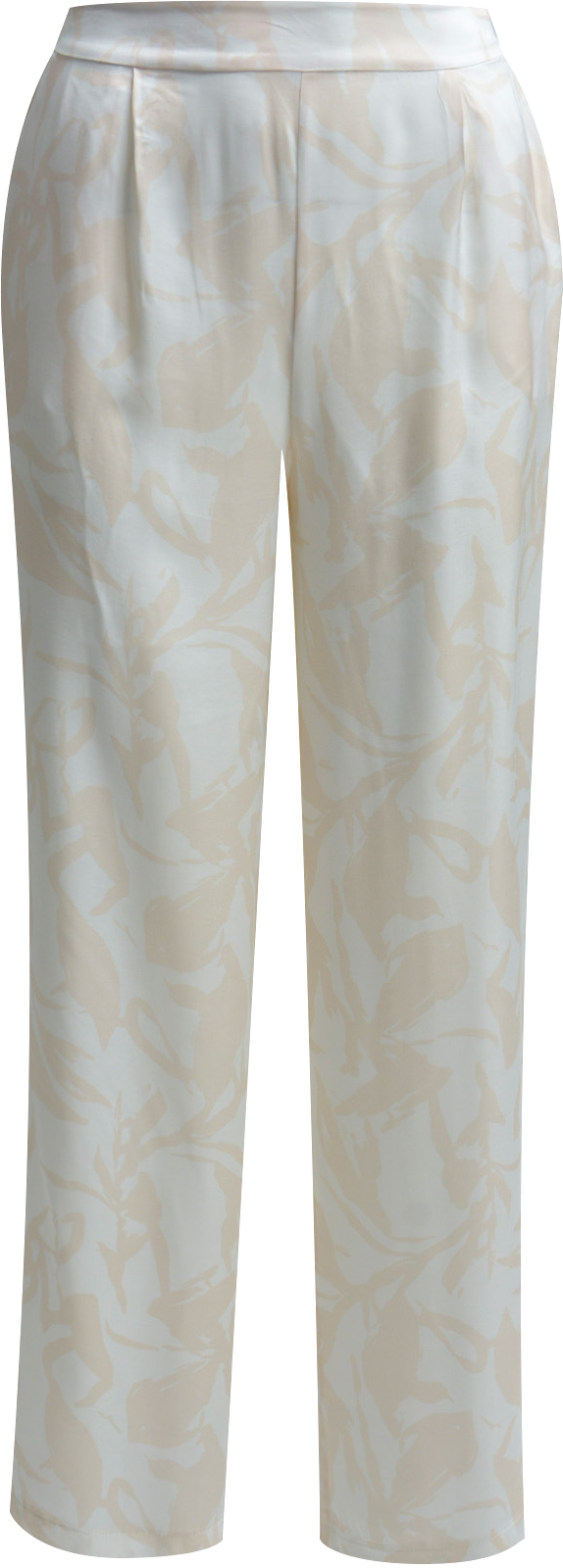 Heartkiss Damen Stoffhose in Natur-Beige – Elegante Sommerhose mit modernem Allover-Print