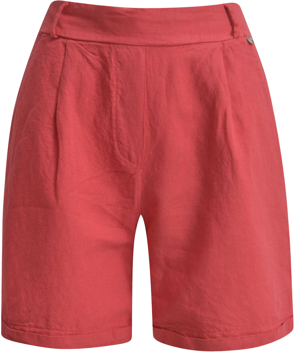 Heartkiss Leinen-Shorts Koralle – Sommerliche Damen Shorts mit edlem Komfortbund