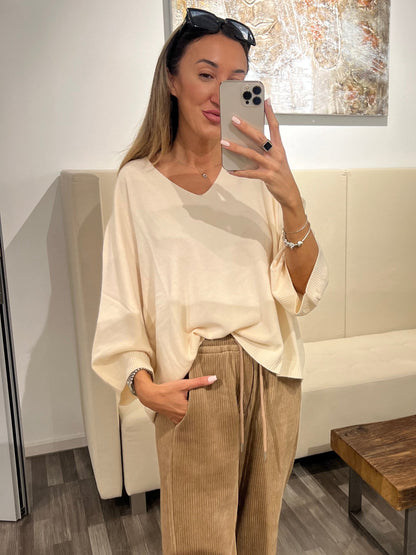 Pulli Vtiara – Leichter Feinstrick mit V-Ausschnitt | Made in Italy