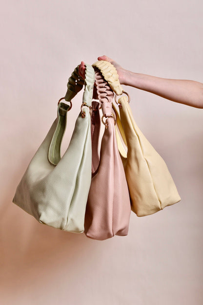 Tasche Vallegra – Elegante Hobo Bag mit geflochtenem Henkel