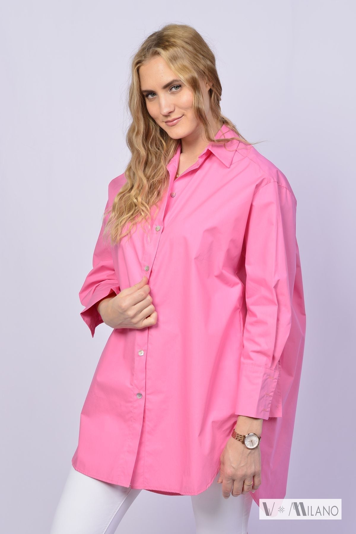 Bluse Vcarleen – Lange Baumwollbluse | Made in Italy