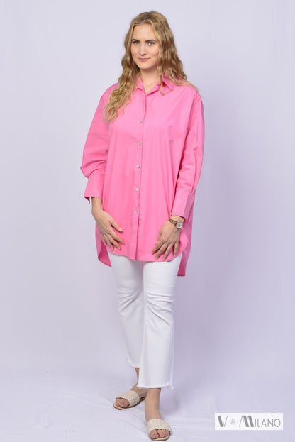 Bluse Vcarleen – Lange Baumwollbluse | Made in Italy