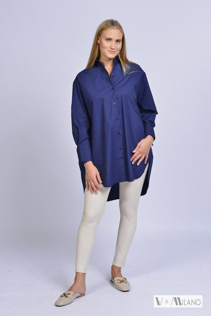 Bluse Vcarleen – Lange Baumwollbluse | Made in Italy