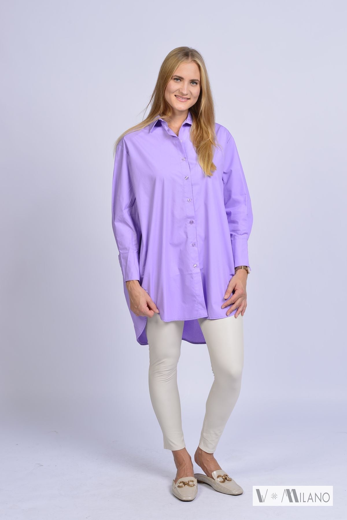 Bluse Vcarleen – Lange Baumwollbluse | Made in Italy