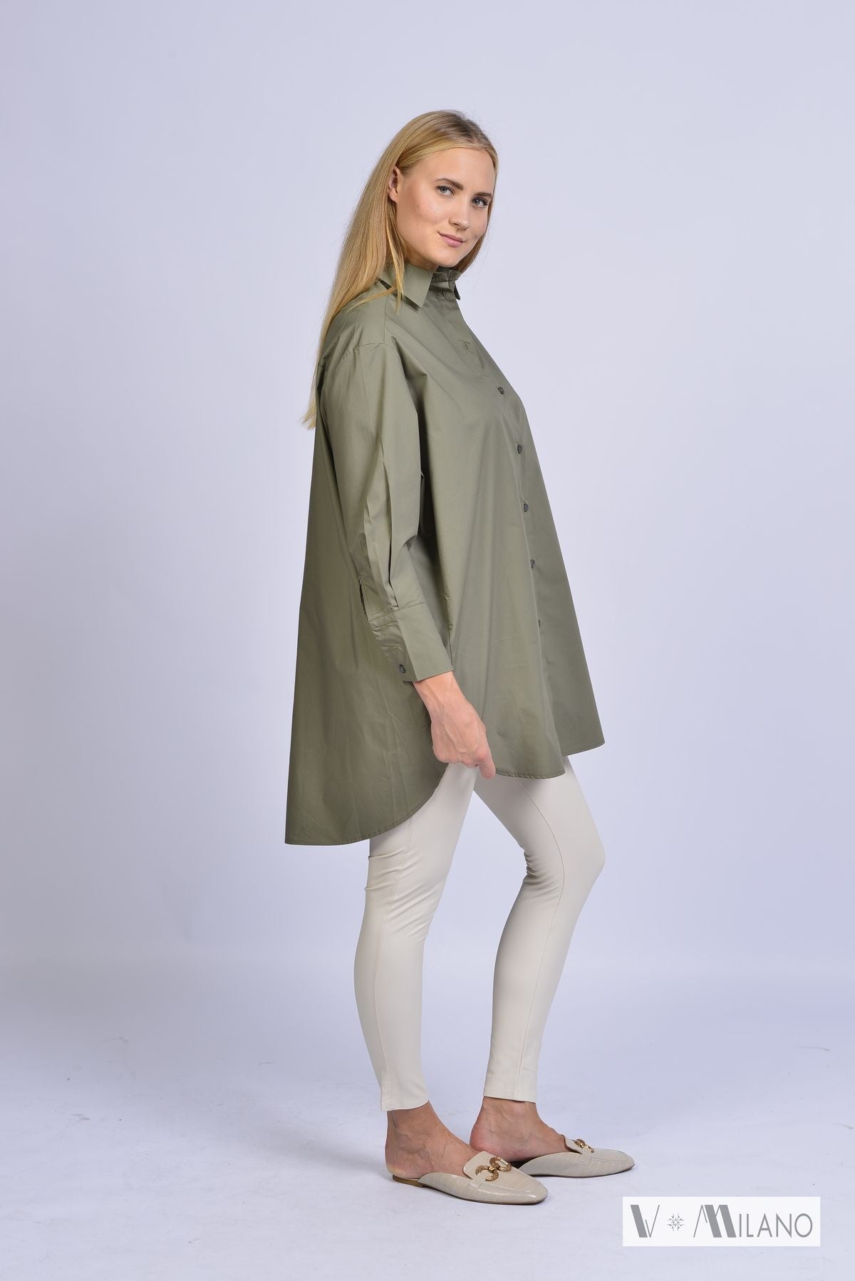 Bluse Vcarleen – Lange Baumwollbluse | Made in Italy