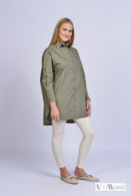 Bluse Vcarleen – Lange Baumwollbluse | Made in Italy