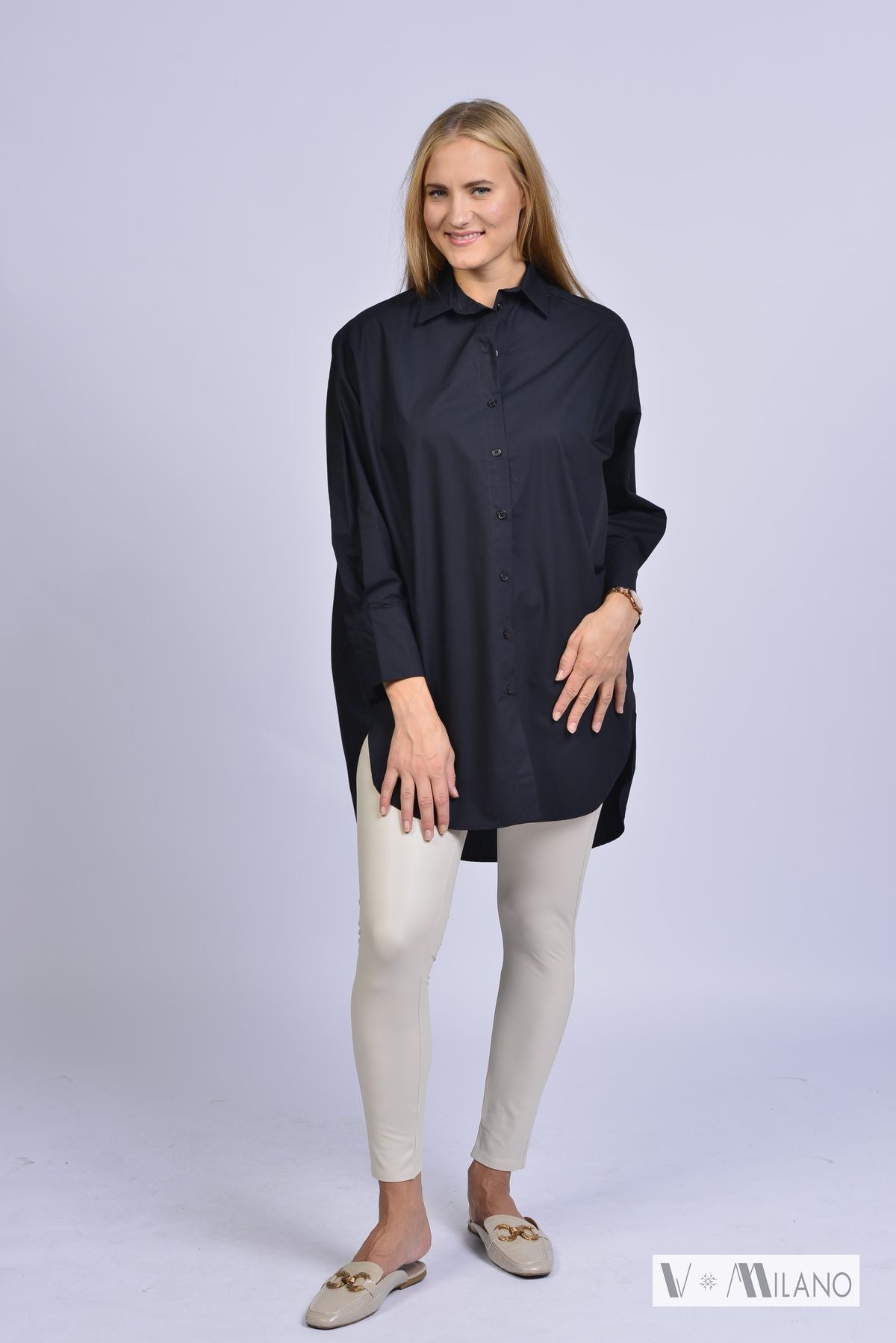 Bluse Vcarleen – Lange Baumwollbluse | Made in Italy