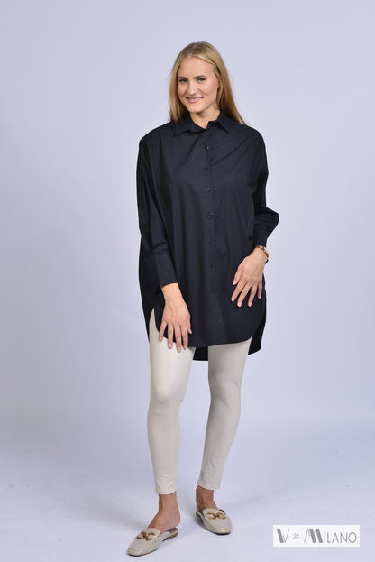 Bluse Vcarleen – Lange Baumwollbluse | Made in Italy