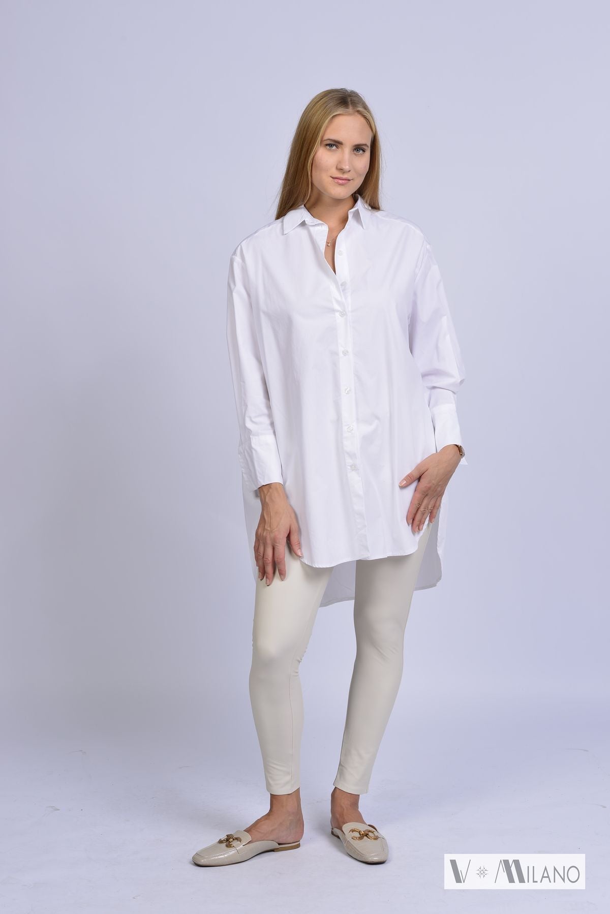 Bluse Vcarleen – Lange Baumwollbluse | Made in Italy