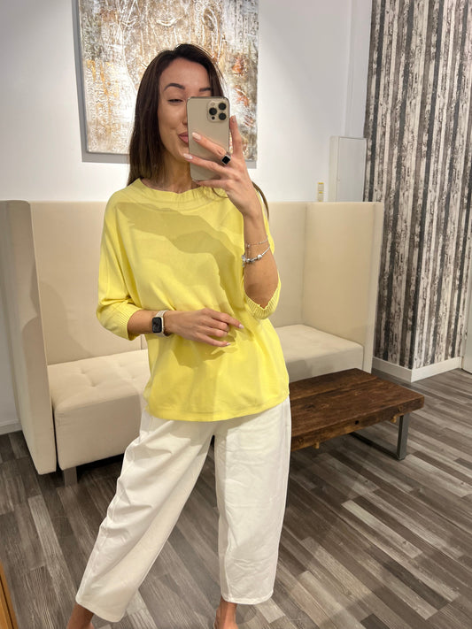 Shirt Verdnuss – Softes Feinstrick-Shirt in Lemon