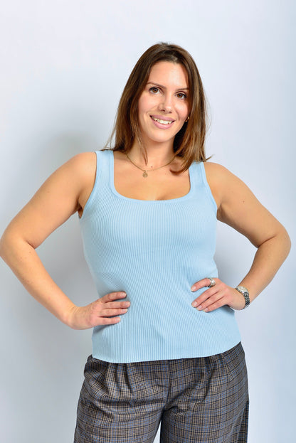 Top Vcindy – Geripptes Basic-Top | Made in Italy