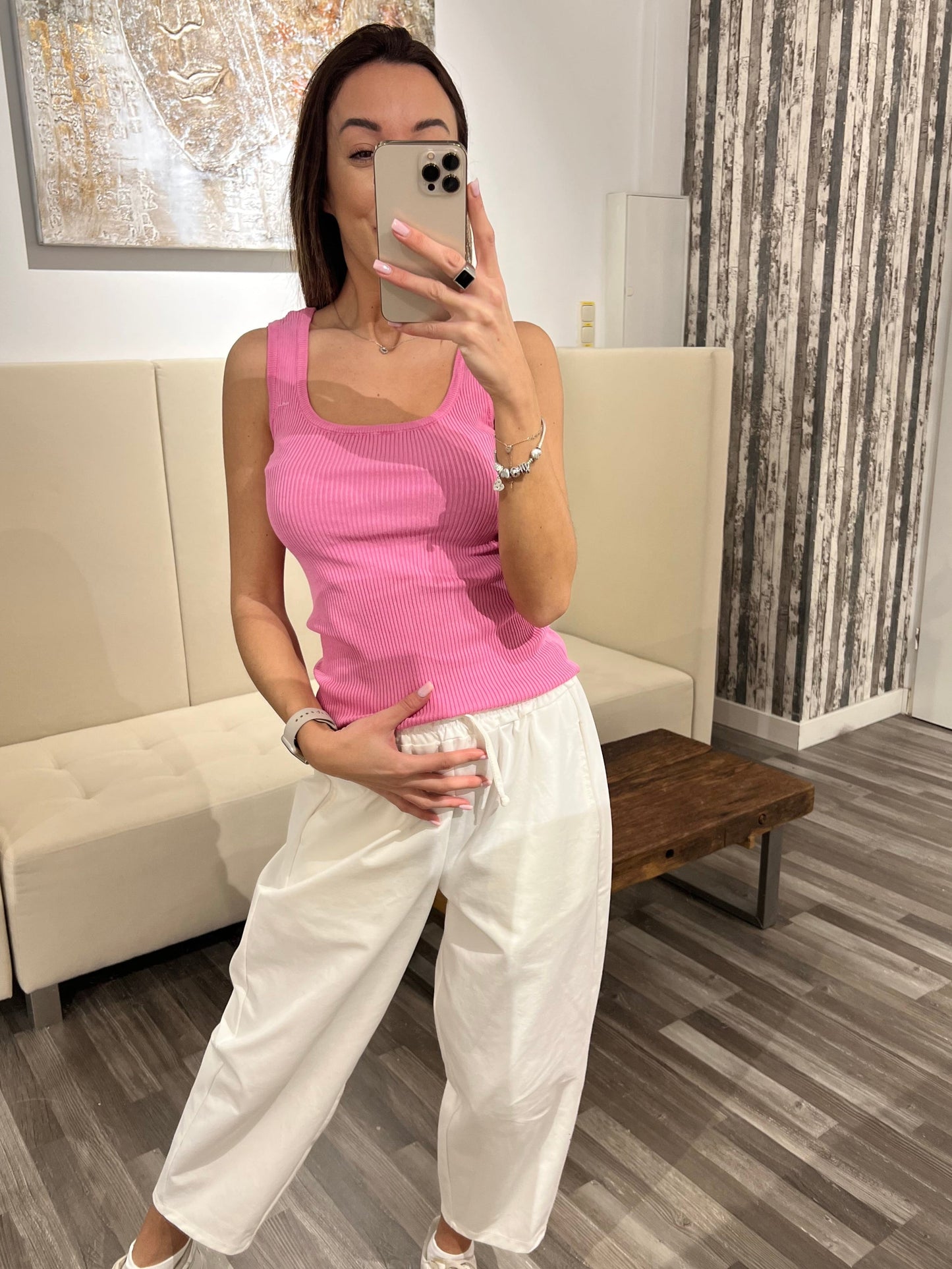 Top Vcindy – Geripptes Basic-Top | Made in Italy