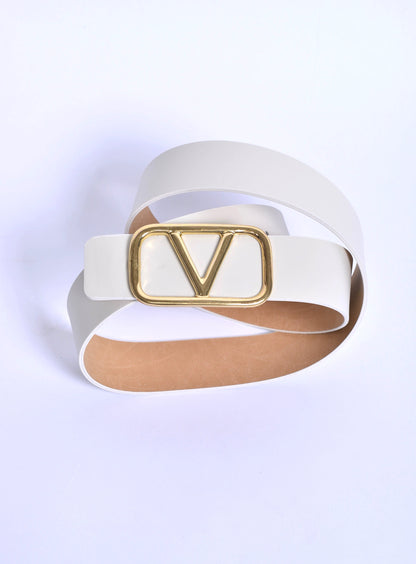 Gürtel Vexklusiv – Schwarzer Ledergürtel mit goldener Statement-Schließe