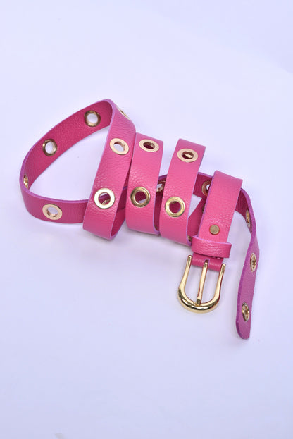 Gürtel Vkreis – Leder mit goldenen Ösendetails