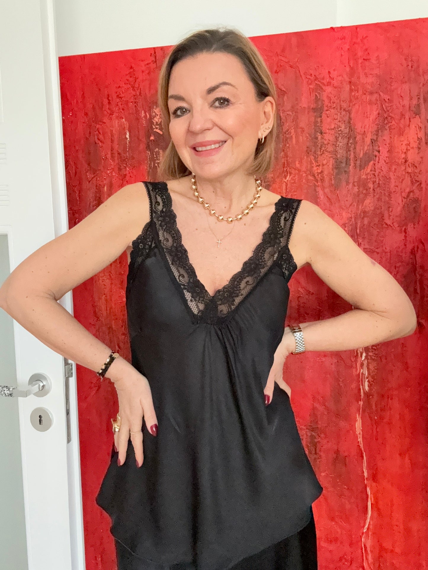 Top Vnicole – Zartes Spitzentop aus 100% Viskose