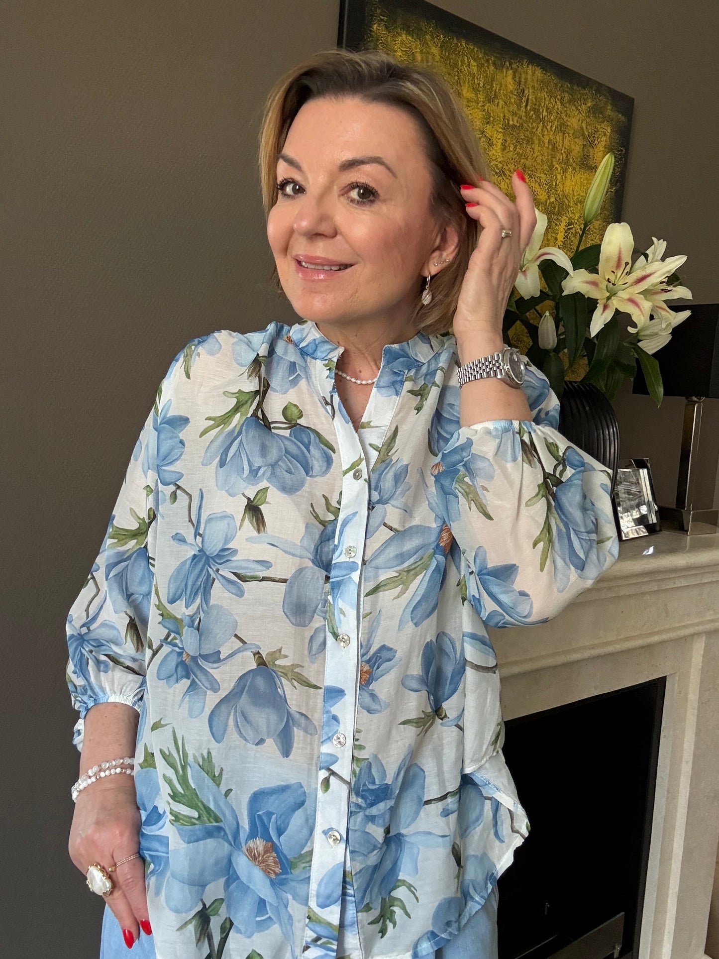 Bluse Vpalma – Luxuriöse Leichtigkeit in Baumwoll-Seide