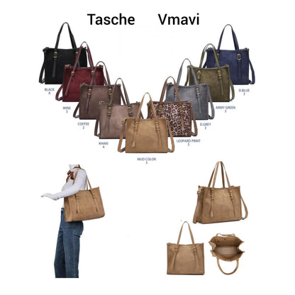 Tasche Vmavi – Eleganter Damen Shopper in Velours-Optik