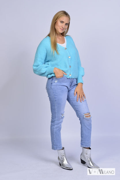 Strickjacke Vperla – Baby Alpaka Cardigan | Made in Italy