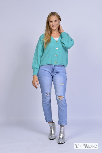 Strickjacke Vperla – Baby Alpaka Cardigan | Made in Italy