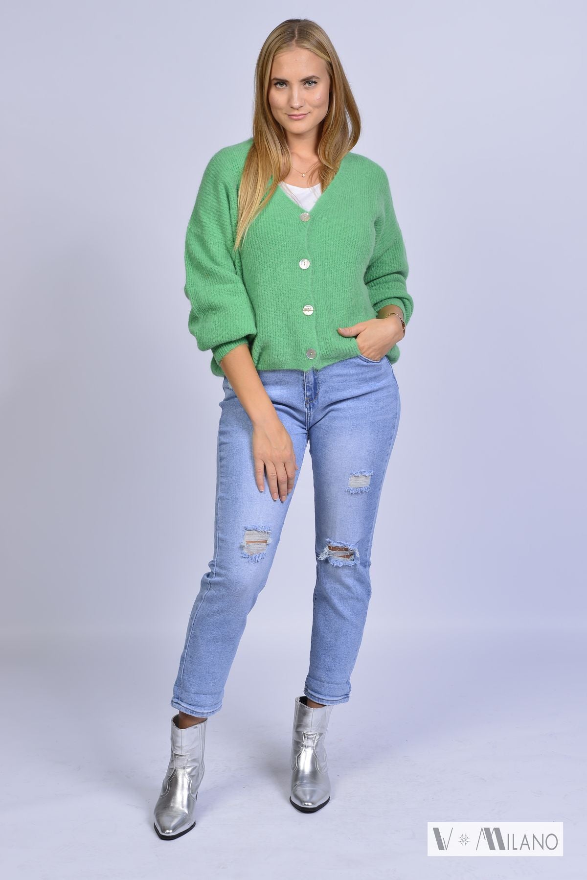 Strickjacke Vperla – Baby Alpaka Cardigan | Made in Italy