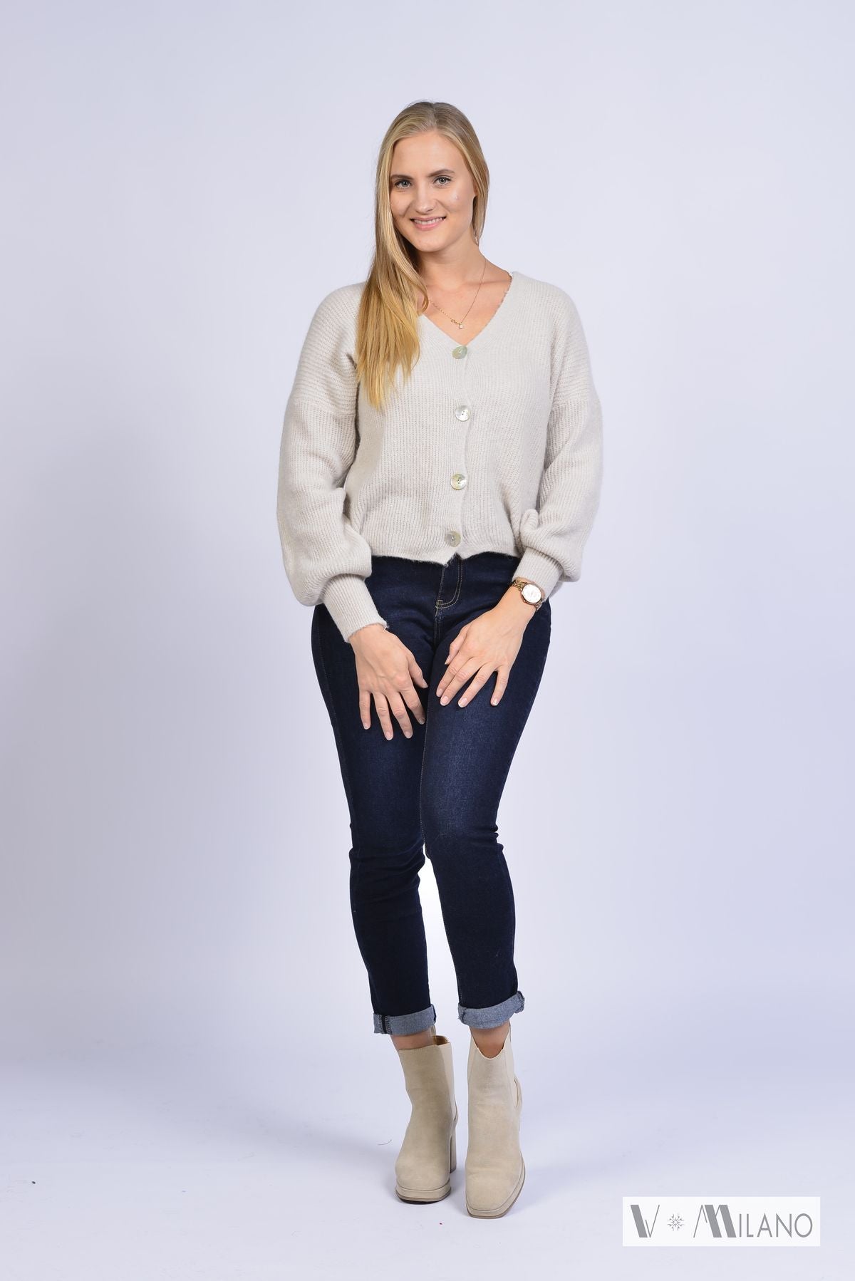 Strickjacke Vperla – Baby Alpaka Cardigan | Made in Italy