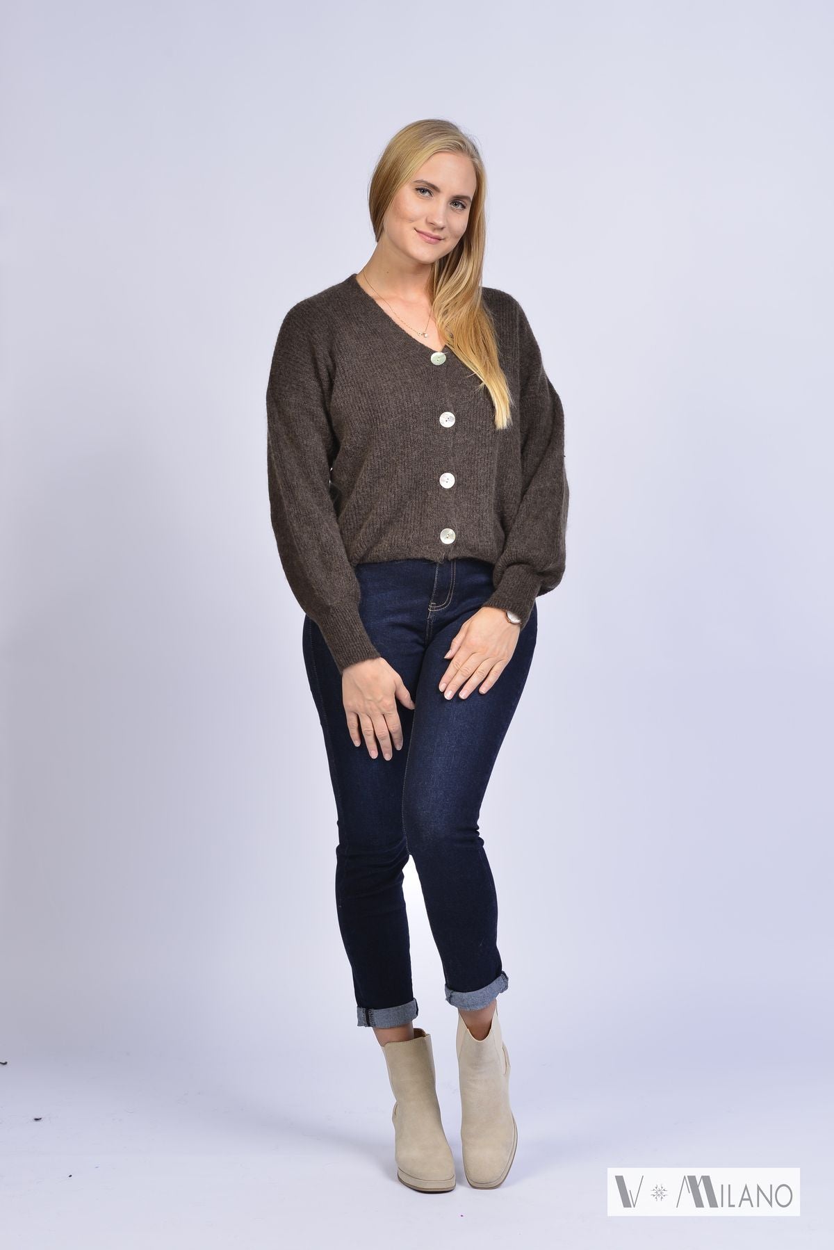 Strickjacke Vperla – Baby Alpaka Cardigan | Made in Italy