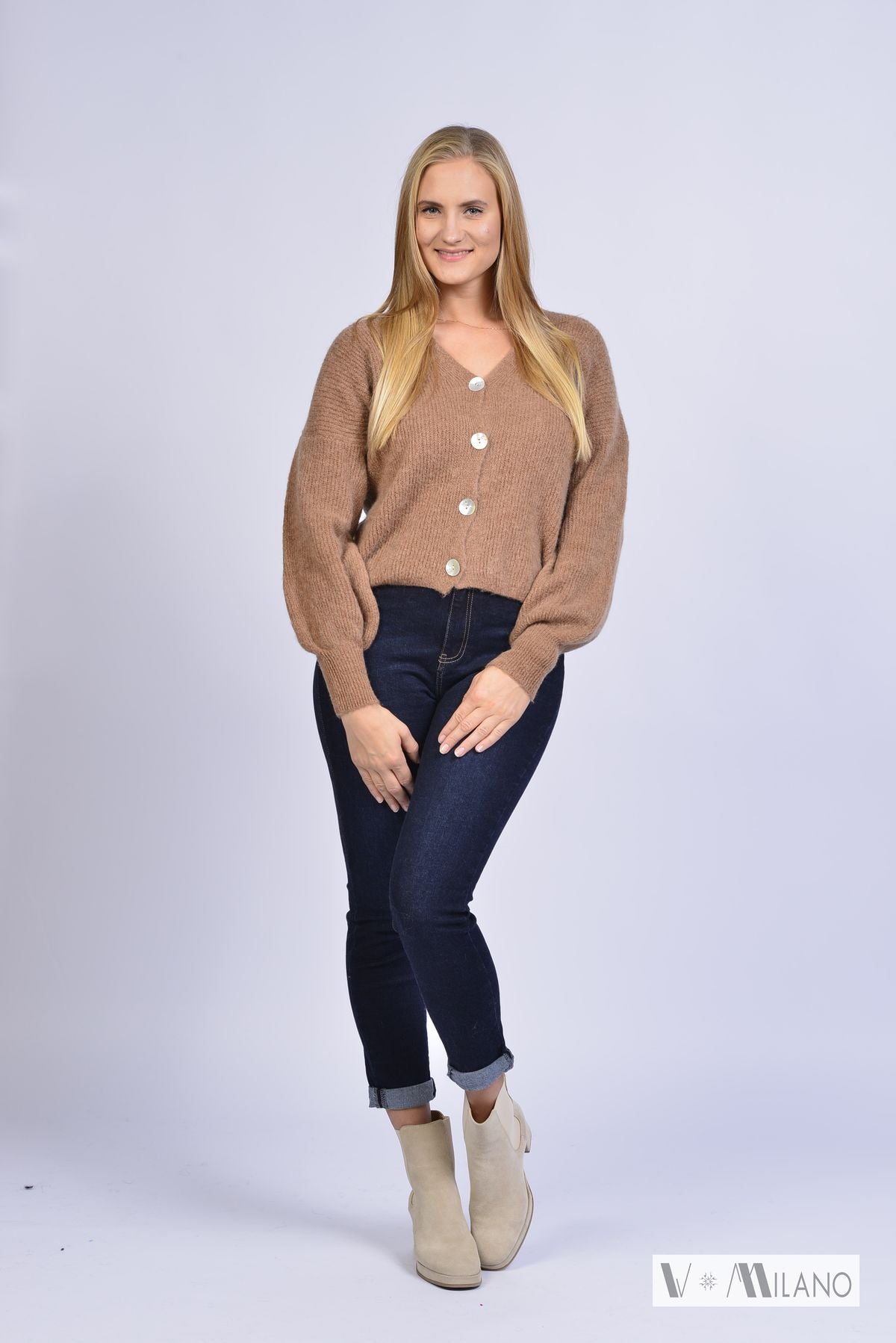 Strickjacke Vperla – Baby Alpaka Cardigan | Made in Italy