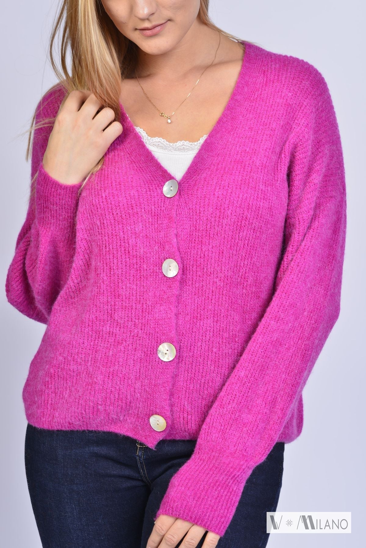 Strickjacke Vperla – Baby Alpaka Cardigan | Made in Italy