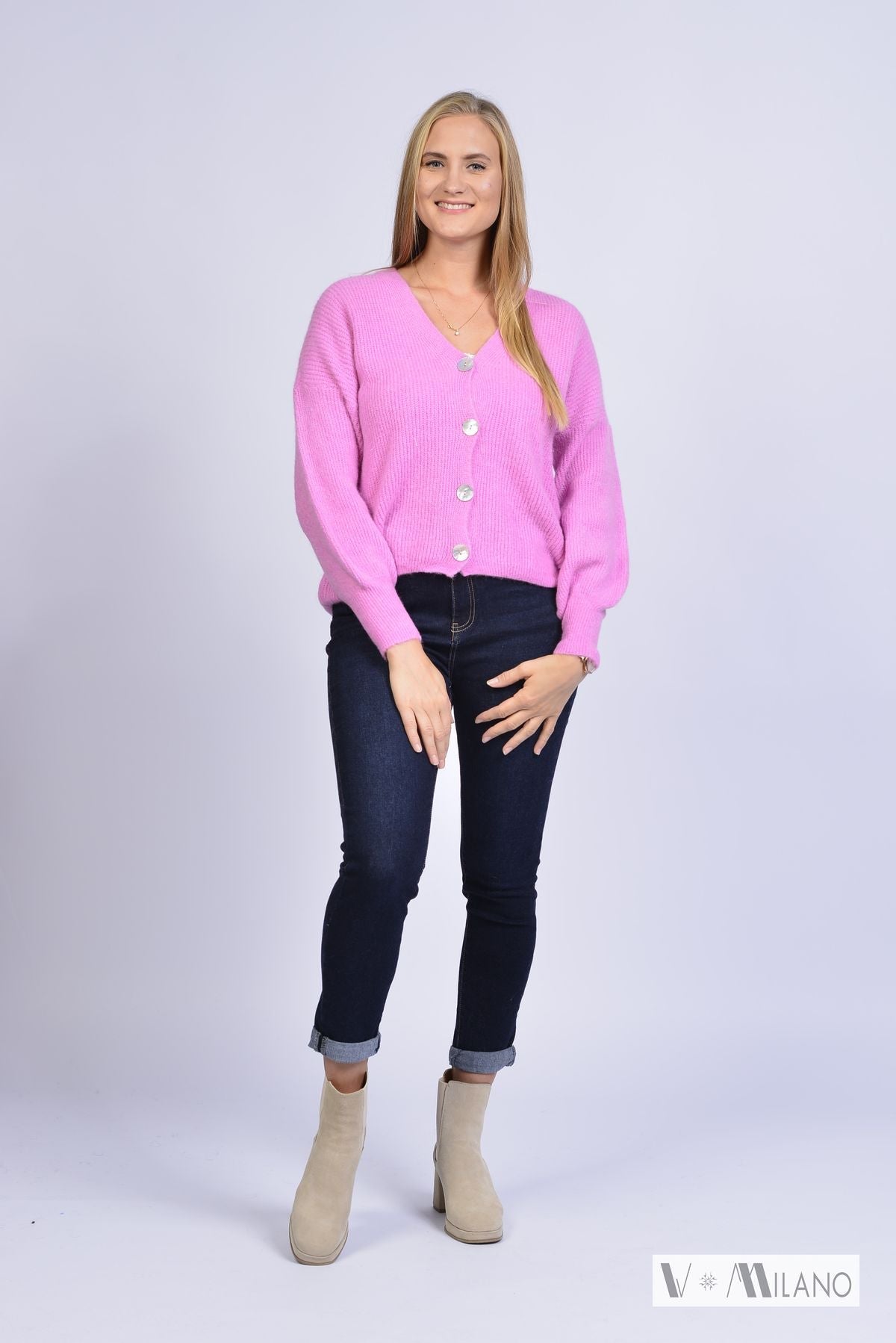 Strickjacke Vperla – Baby Alpaka Cardigan | Made in Italy