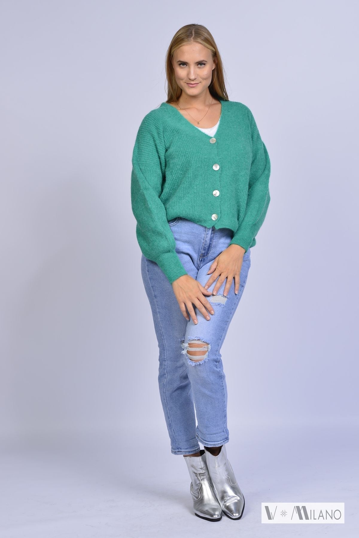 Strickjacke Vperla – Baby Alpaka Cardigan | Made in Italy