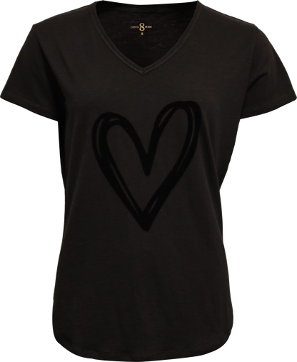 Costamani T-Shirt in Pink mit Herzmotiv – Skandinavischer Casual-Style aus Dänemark (Heart Tee)