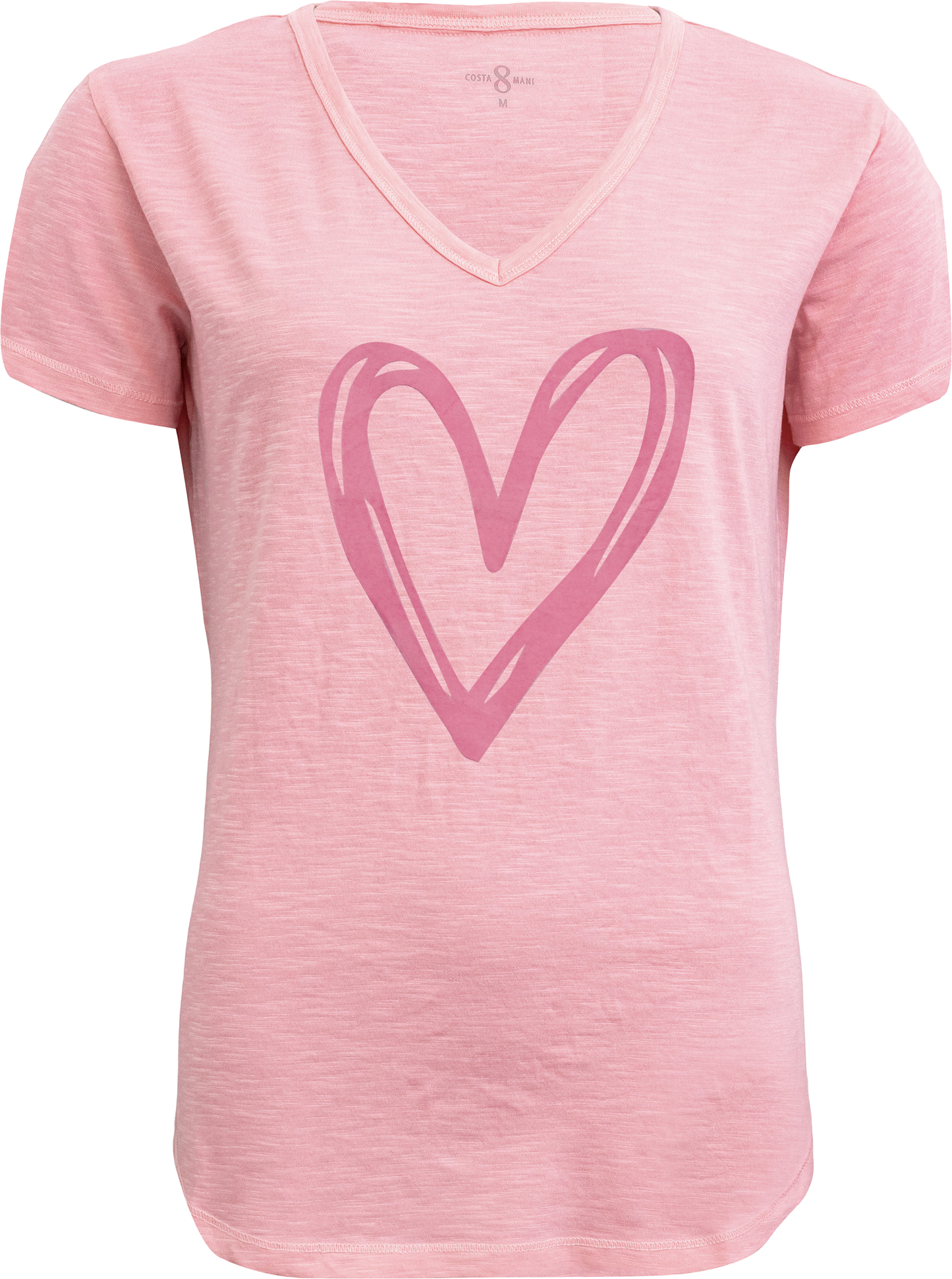 Costamani T-Shirt in Pink mit Herzmotiv – Skandinavischer Casual-Style aus Dänemark (Heart Tee)
