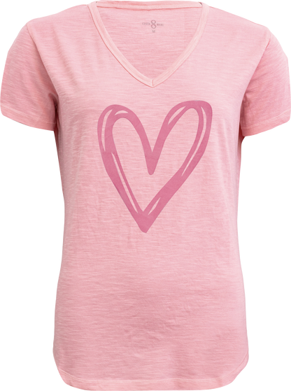Costamani T-Shirt in Pink mit Herzmotiv – Skandinavischer Casual-Style aus Dänemark (Heart Tee)