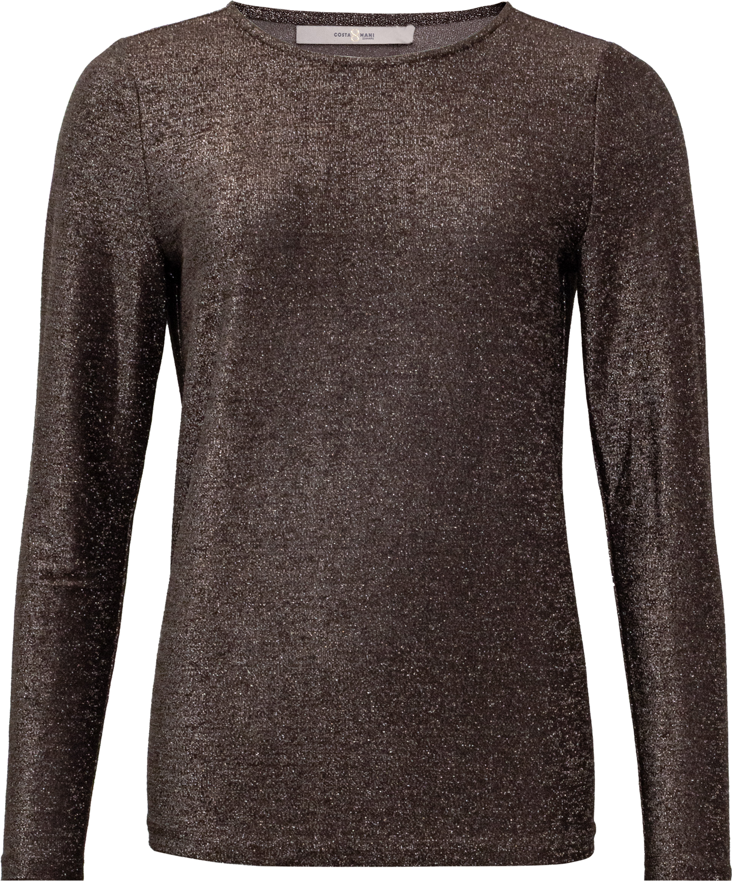 Costamani Glitzer-Bluse in Choco – Skandinavische Eleganz mit funkelndem Finish (Otto Blouse)