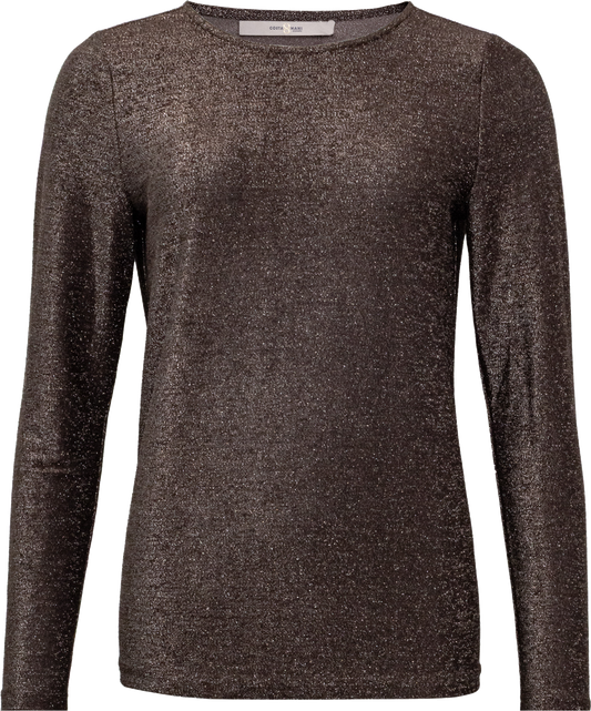 Costamani Glitzer-Bluse in Choco – Skandinavische Eleganz mit funkelndem Finish (Otto Blouse)