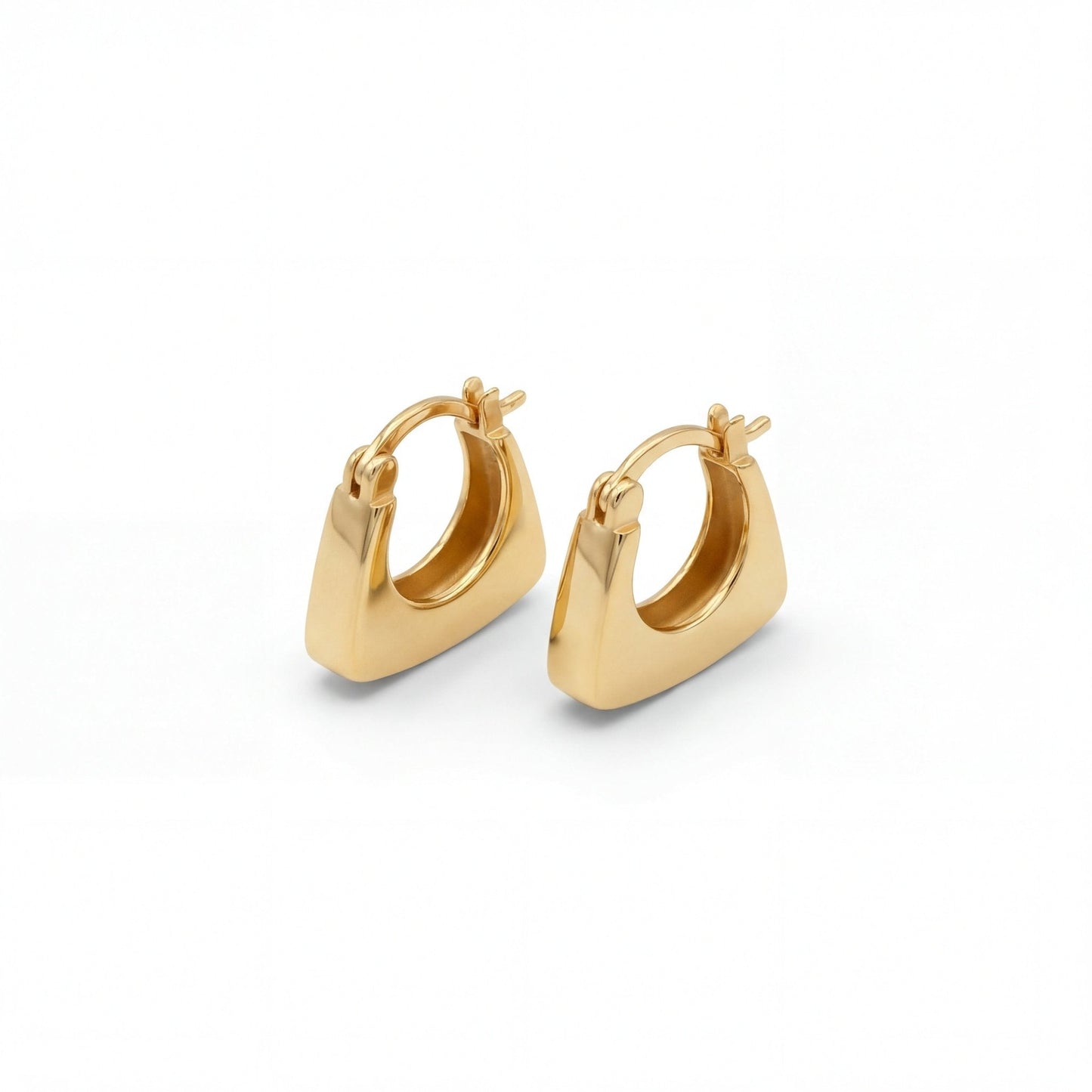 Creole Elo – Eckige Chunky Creolen aus 925 Sterling Silber mit Gold Vermeil