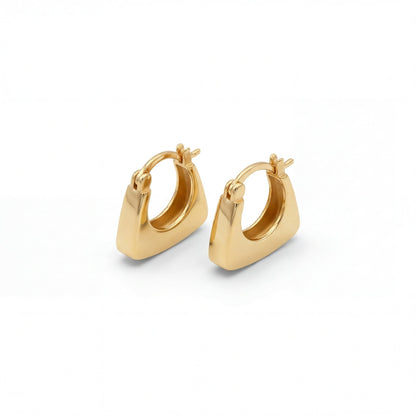 Creole Elo – Eckige Chunky Creolen aus 925 Sterling Silber mit Gold Vermeil