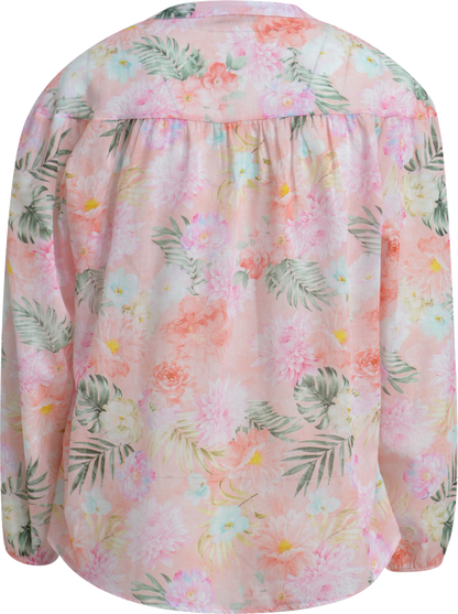 Heartkiss Bluse mit floralem Print in Rosé – Feminine Sommerbluse mit tropischem Blumenmuster