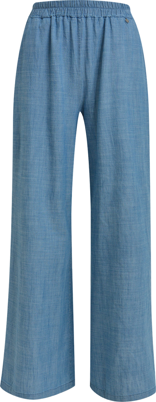 Heartkiss Palazzo Hose in Denimblau – Weite Damenhose mit elastischem Bund