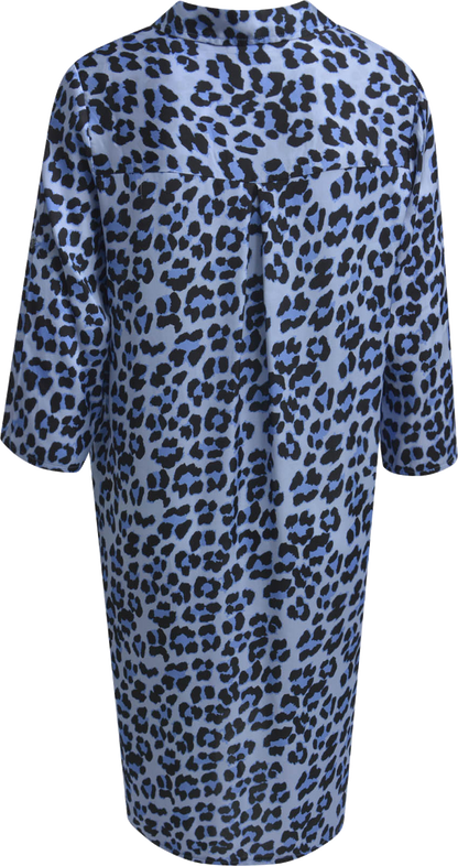 Heartkiss Leo Tunika Damen – Oversize Tunika mit Leopardenmuster in Blau