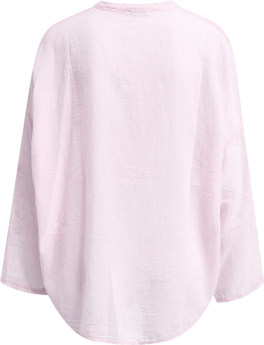 Heartkiss Damen Bluse Rosa – Leichte Oversize Bluse mit Knopfleiste