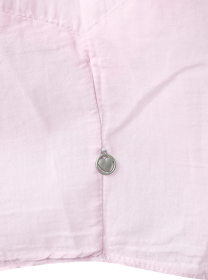 Heartkiss Damen Bluse Rosa – Leichte Oversize Bluse mit Knopfleiste