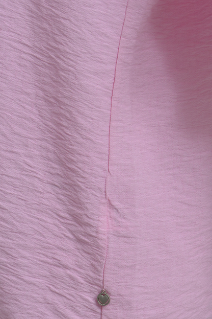 Heartkiss Damen Bluse Rosa – Luftige Sommerbluse mit V-Ausschnitt