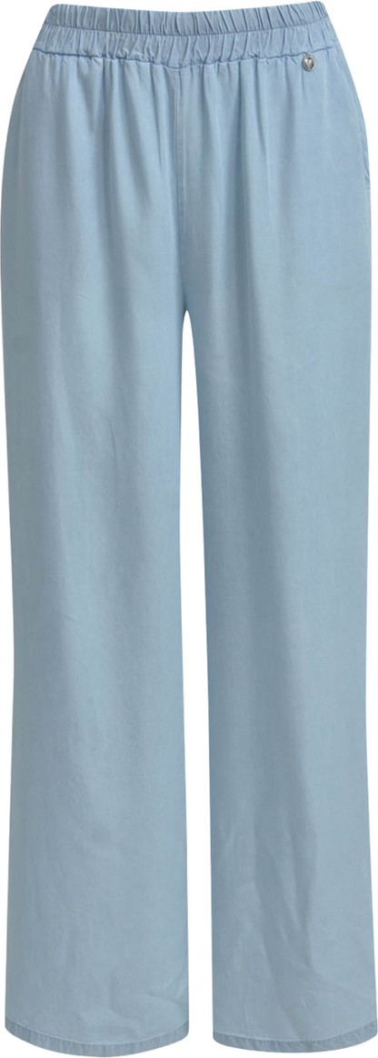 Heartkiss Damen Stoffhose Hellblau – Luftige Sommerhose mit elastischem Bund