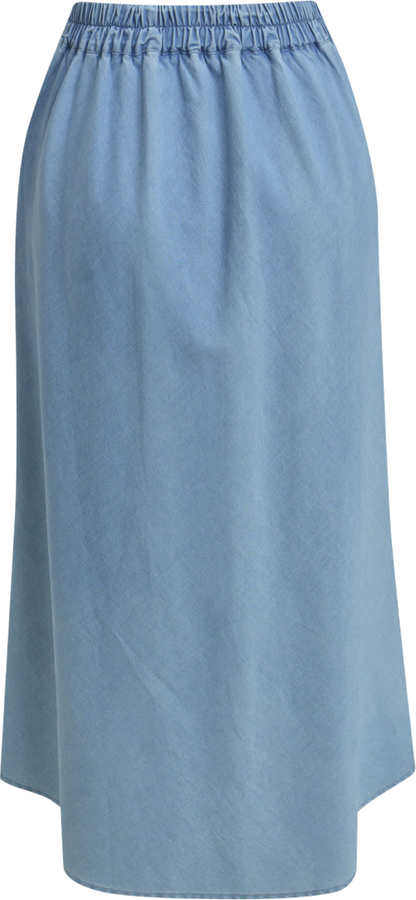 Heartkiss Damen Midirock in Hellblau – Fließender Sommerrock mit femininer Silhouette