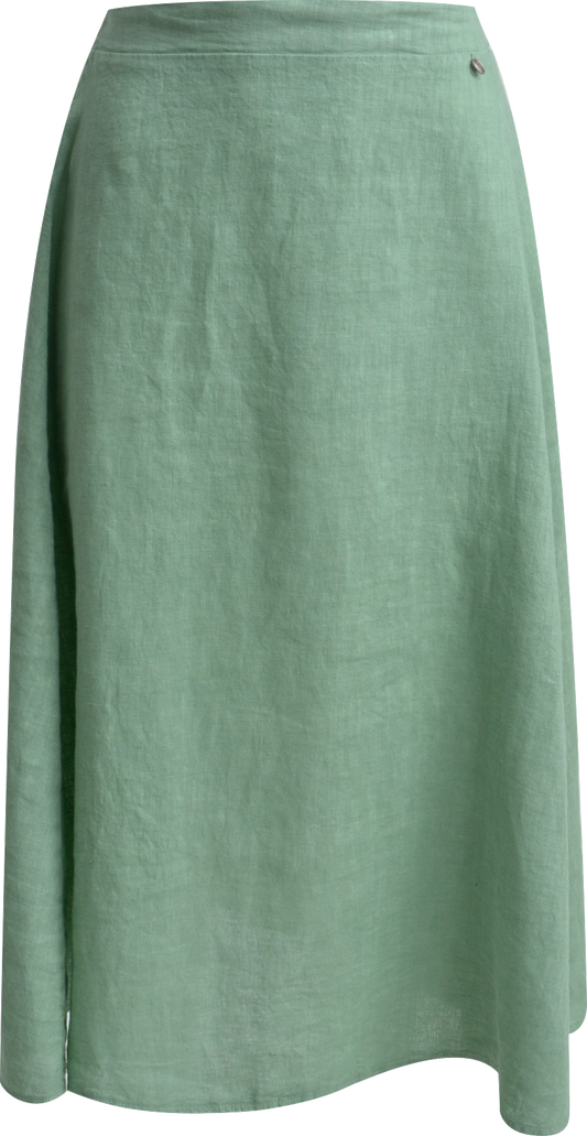 Heartkiss Leinenrock in Grün – Luftiger Damen Midi-Rock mit natürlicher Eleganz